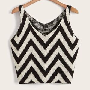 Knit Black and White Tank top